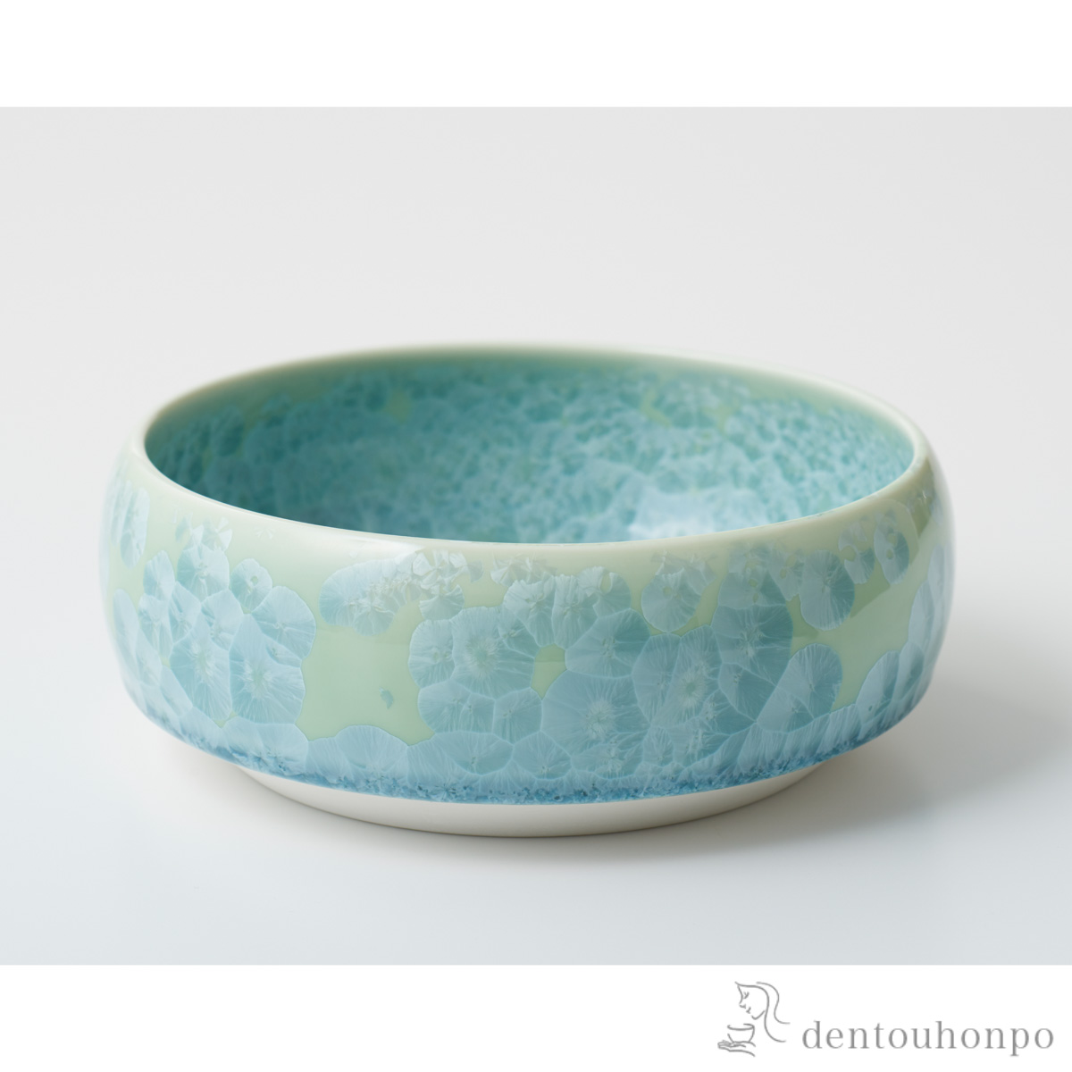 【送料無料】ペット用フードボウル Paws bowl 花結晶 緑 M≪在庫確認後、1~3営業日で出荷≫ ( 清水焼 京焼 猫用 犬用 ネコ 猫 ペット用品 清水焼 京焼 )