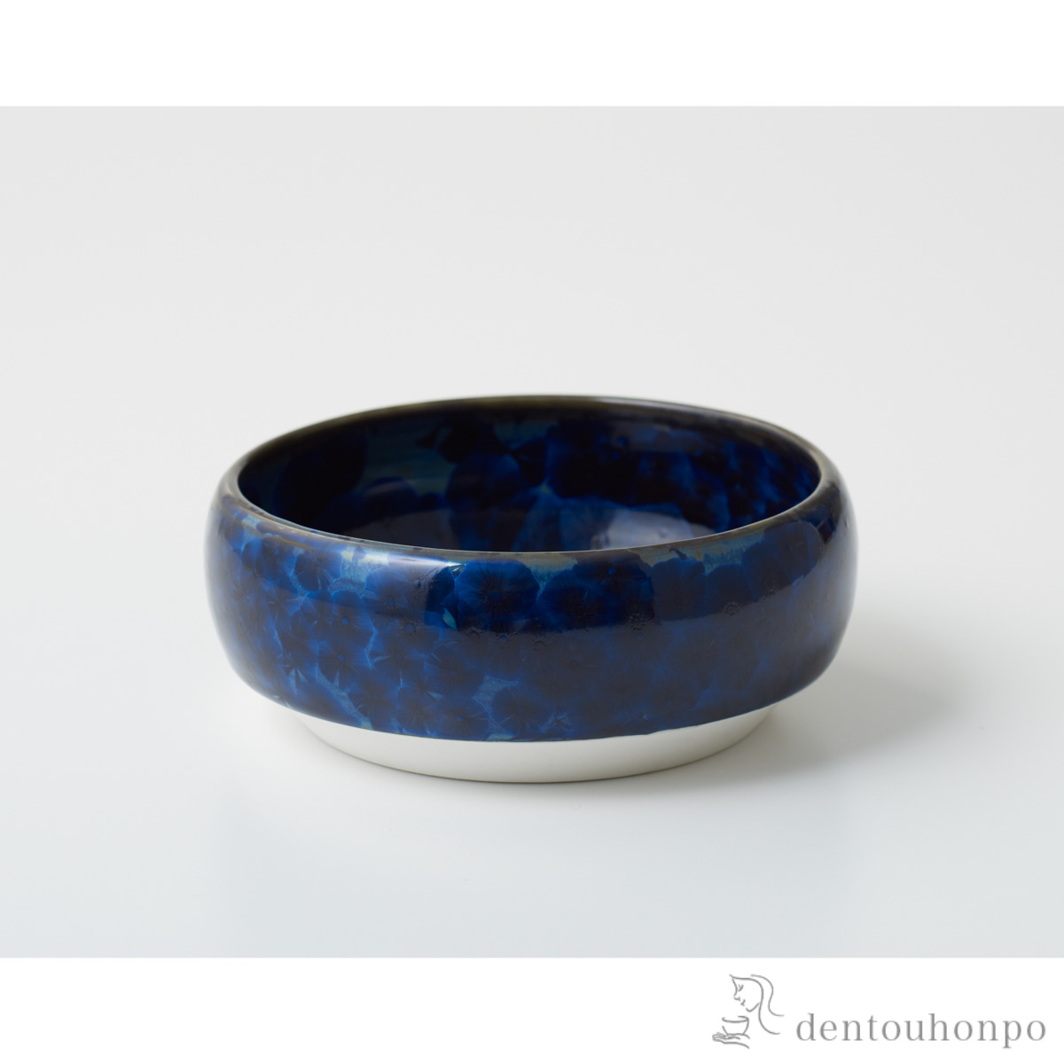 【送料無料】ペット用フードボウル Paws bowl 花結晶 青墨 S≪在庫確認後、1~3営業日で出荷≫ ( 清水焼 京焼 猫用 犬用 ネコ 猫 ペット用品 清水焼 京焼 )