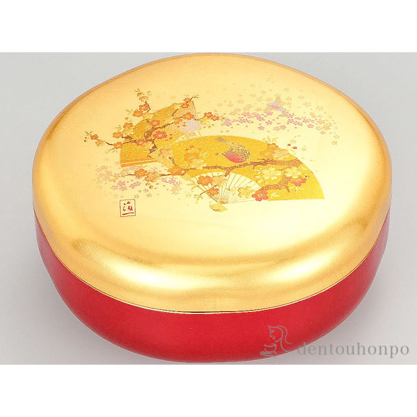 うららか 梅菓子器≪在庫確認後、1~3営業日で出荷≫ ( 箔一 退職祝い 定年 中鉢 お菓子 菓子入れ 人気 おすすめ 金沢金箔 )