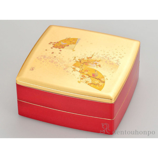 【送料無料】うららか 胴張オードブル重≪在庫確認後、1~3営業日で出荷≫ ( 箔一 お正月 新年 おせち 運動会 漆塗り お正月 人気 金沢金箔 )