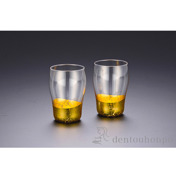 貫入 いっぷく一口グラス フィット 2個≪1〜3営業日で出荷≫ ( 箔一 焼酎グラス ビアカップ ビールグラス フリーカップ グラス 金沢金箔 )