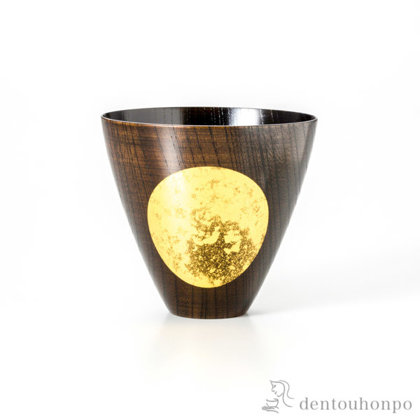 【送料無料】おぼろ月カップ 漆 大≪在庫確認後、1~3営業日で出荷≫ ( 箔一 母の日 プレゼント 初任給 焼酎グラス ビアカップ ビールグラス フリーカップ グラス 金沢金箔 )