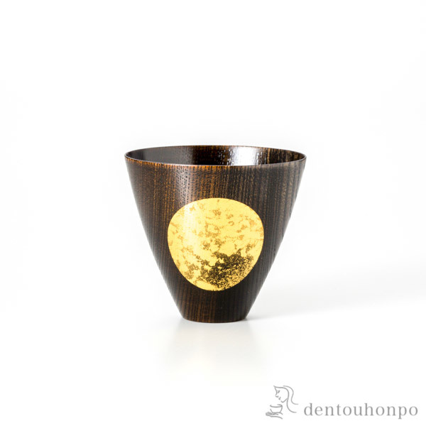 【送料無料】おぼろ月カップ 漆 中≪在庫確認後、1~3営業日で出荷≫ ( 箔一 焼酎グラス ビアカップ ビールグラス フリーカップ グラス 金沢金箔 )