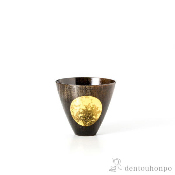 【送料無料】おぼろ月カップ 漆 小≪在庫確認後、1~3営業日で出荷≫ ( 箔一 母の日 プレゼント 初任給 焼酎グラス ビアカップ ビールグラス フリーカップ グラス 金沢金箔 )