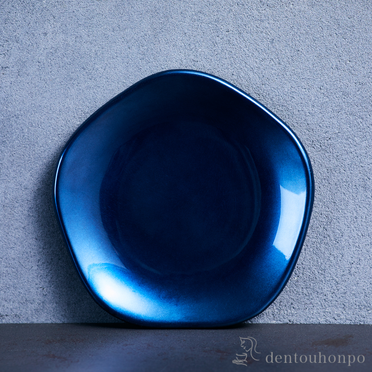 【送料無料】KAGA SHIKISAI FLOWER PLATE DEEP BLUE≪在庫確認後、1~3営業日で出荷≫ ( 箔一 プレート 醤油皿 豆皿 和食 洋食 金沢金箔 )