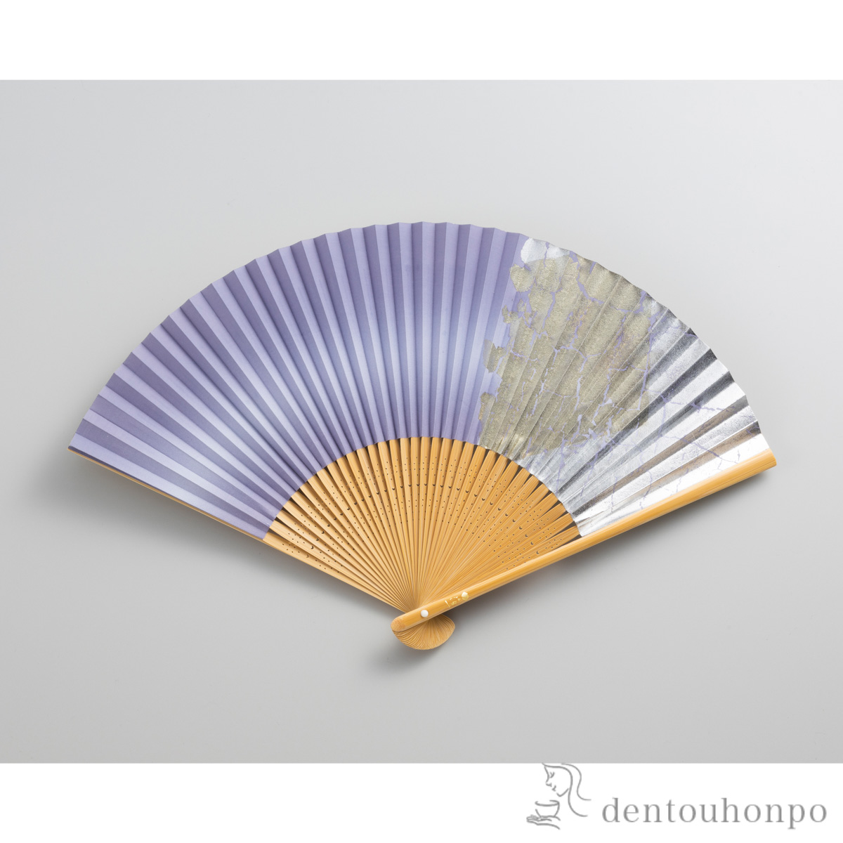 【送料無料】金沢箔扇子 彩美 藤鼠≪在庫確認後、1~3営業日で出荷≫ ( せんす 扇 うちわ 人気 おすすめ 金沢金箔 )