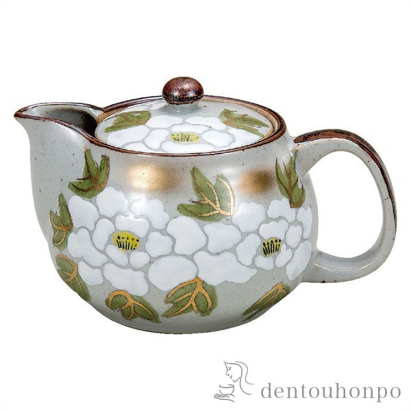 九谷焼 ポット急須 白牡丹 1個 網付≪在庫確認後、通常即日で出荷≫ ( ティーポット お茶 セット 日本茶 おすすめ 九谷焼 )