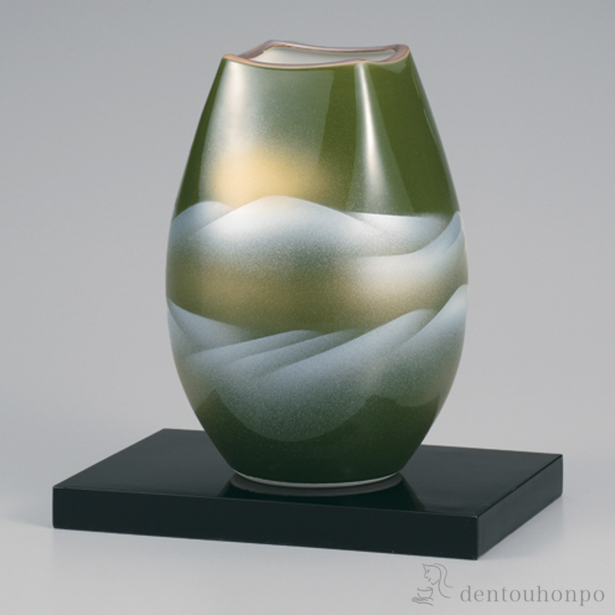 【送料無料】花瓶 連山 8号 台座付≪在庫確認後、1~3営業日で出荷≫ ( 木札名入れ有料 ガラス フラワーベース 花器 一輪挿し おすすめ 九谷焼 )