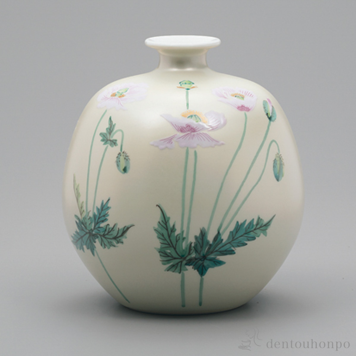 【送料無料】花瓶 けし 5.5号≪在庫確認後、1~3営業日で出荷≫ ( 木札名入れ有料 ガラス フラワーベース 花器 一輪挿し おすすめ 九谷焼 )