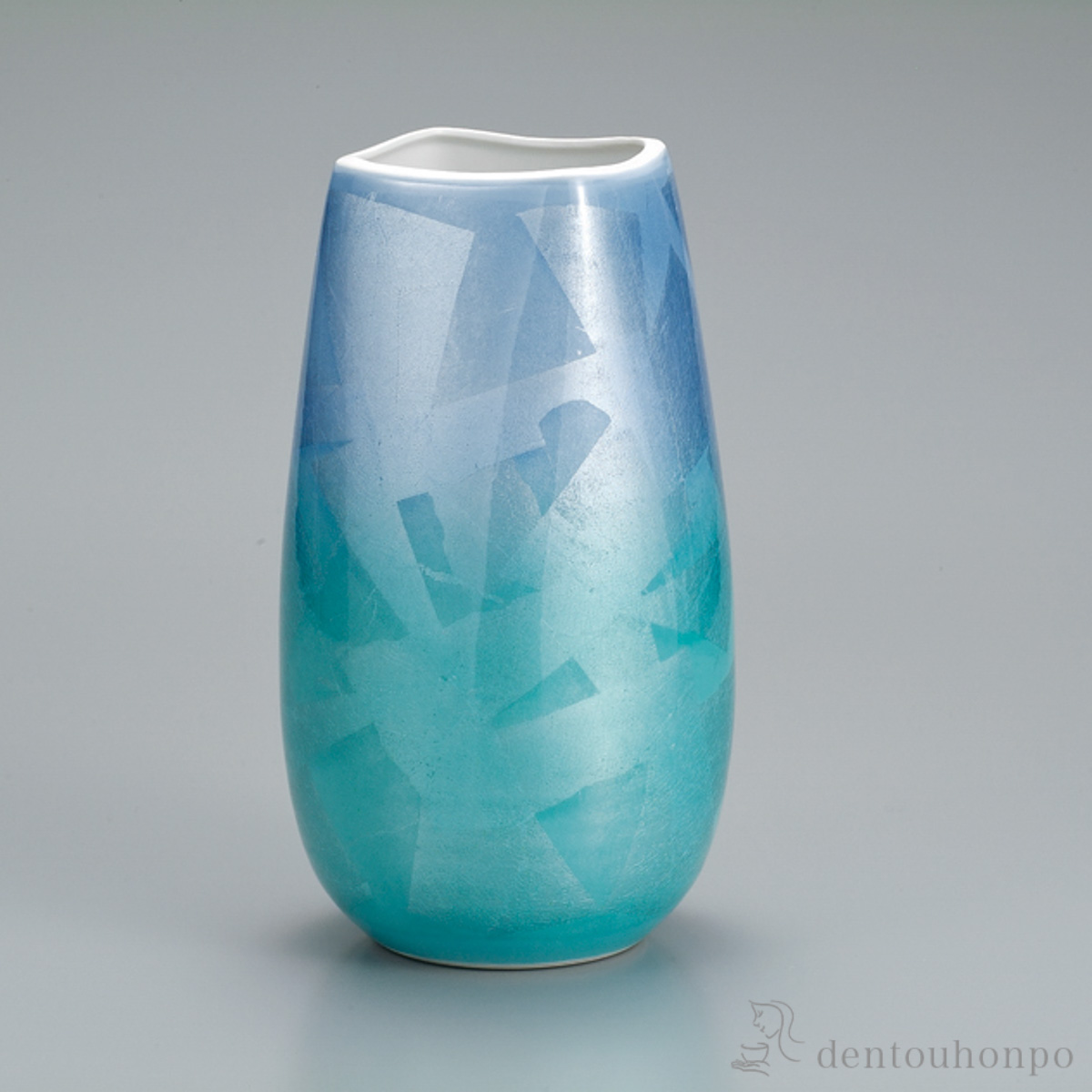 【送料無料】花瓶 銀彩 9号≪在庫確認後、1~3営業日で出荷≫ ( 木札名入れ有料 母の日 プレゼント 初任給 ガラス フラワーベース 花器 一輪挿し おすすめ 九谷焼 )