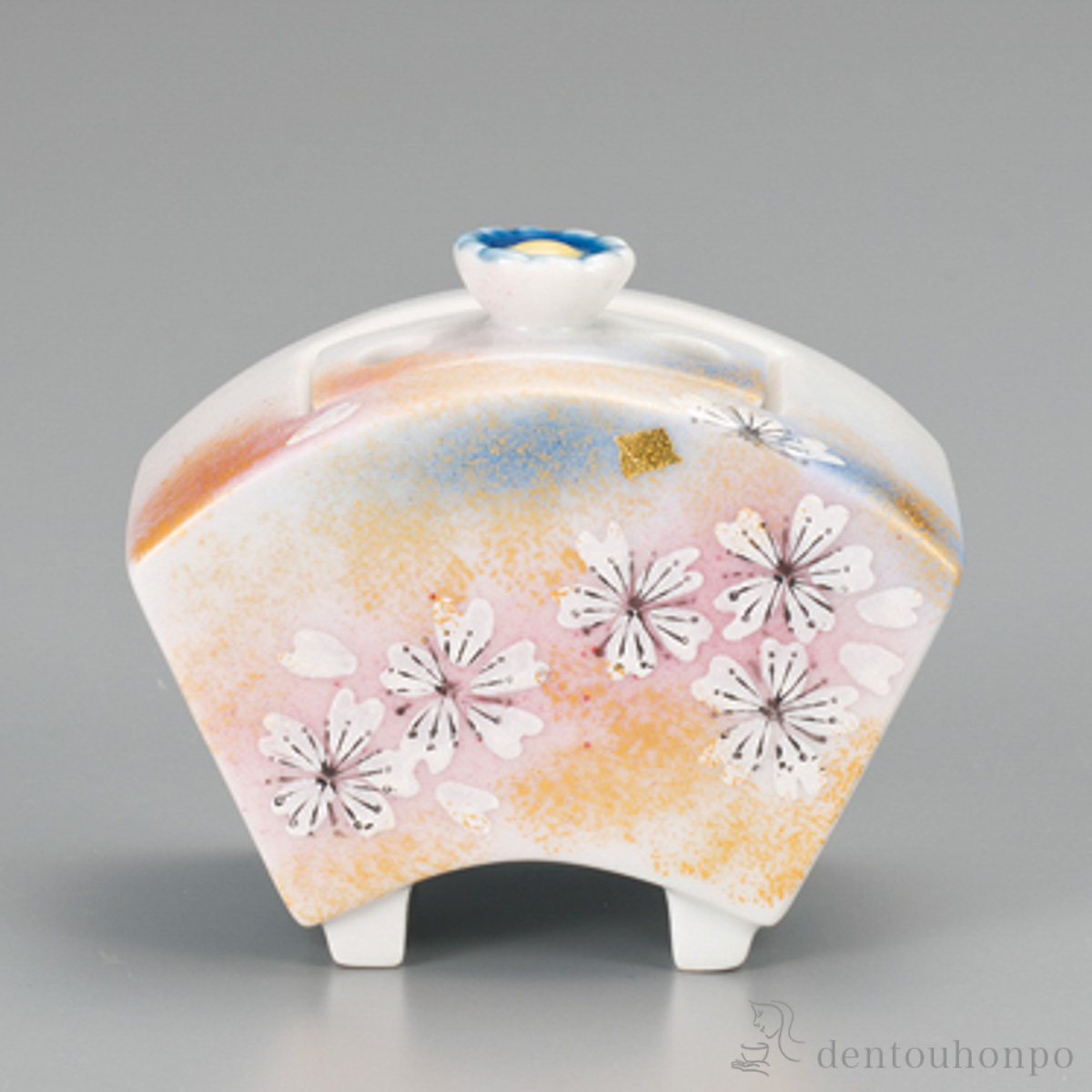 【送料無料】香炉 花の舞 2.5号≪在庫確認後、1~3営業日で出荷≫ ( 木箱名入れ有料 お香 線香 リラックス 仏具 人気 九谷焼 )