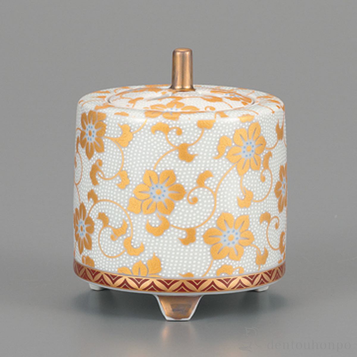 【送料無料】香炉 白粒鉄仙 3号≪在庫確認後、1~3営業日で出荷≫ ( 木箱名入れ有料 お香 線香 リラックス 仏具 人気 九谷焼 )