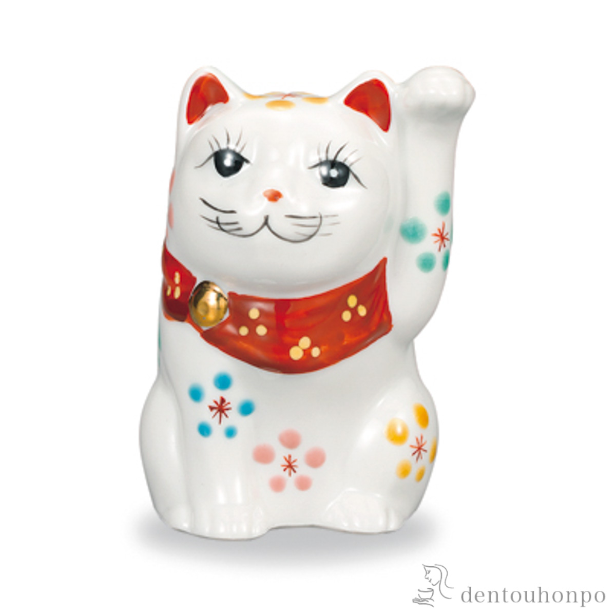 招き猫 左手 梅 3号≪在庫確認後、1~3営業日で出荷≫ ( 木札名入れ有料 初任給 プレゼント 父の日 置物 幸運 開運 まねきねこ 風水 九谷焼 )