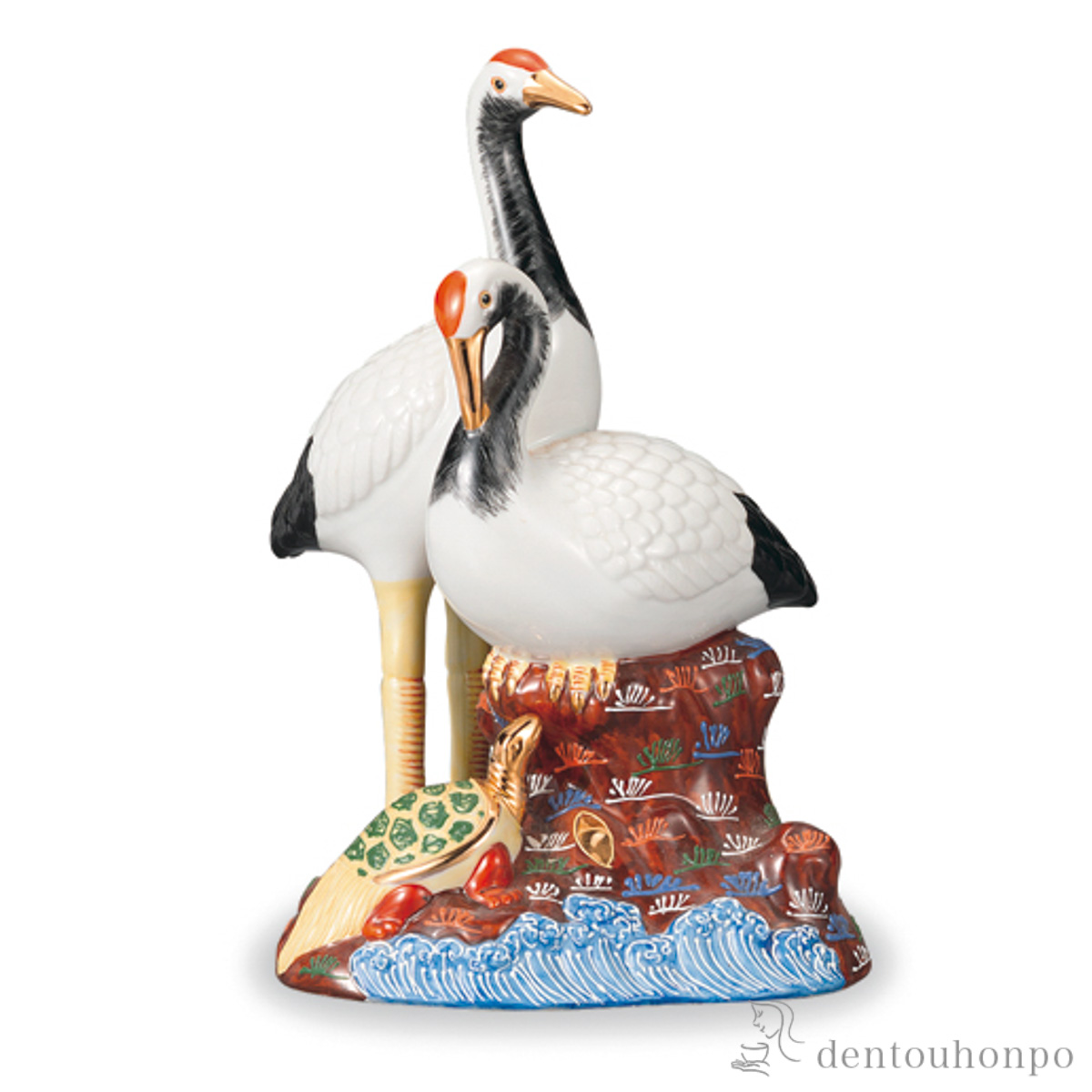 【送料無料】鶴亀 盛 10号≪在庫確認後、1~3営業日で出荷≫ ( 木札名入れ有料 九谷焼 )