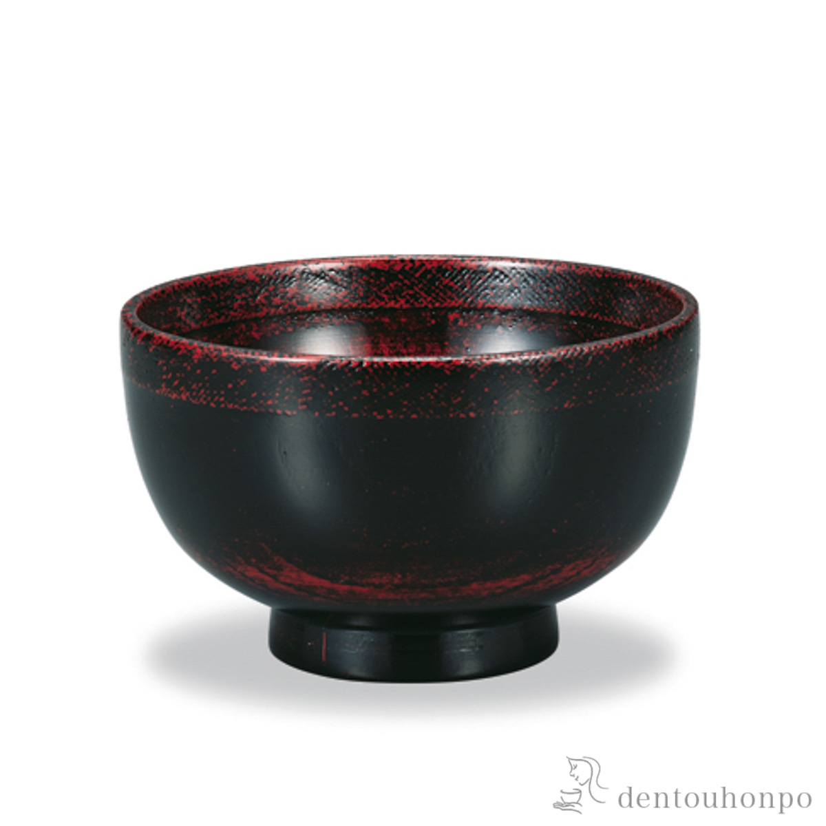 布貼汁碗 根来 黒≪在庫確認後、1~3営業日で出荷≫ ( 雑煮椀 お椀 お吸い物 味噌汁 おすすめ 山中漆器 )