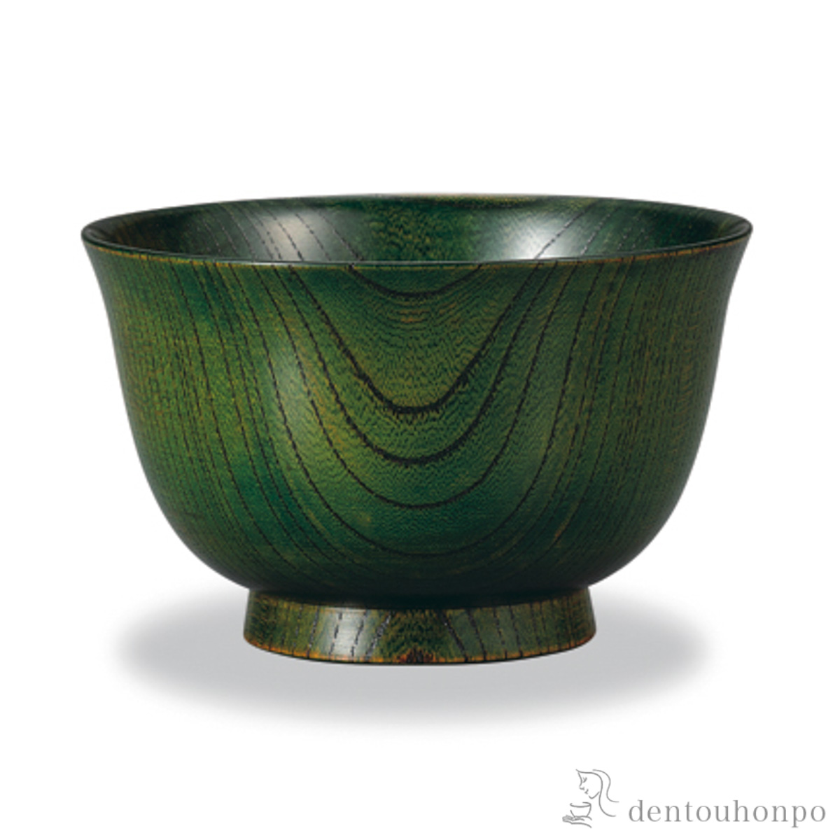 端反汁碗 緑拭漆 欅≪在庫確認後、1~3営業日で出荷≫ ( 雑煮椀 お椀 お吸い物 味噌汁 おすすめ 山中漆器 )