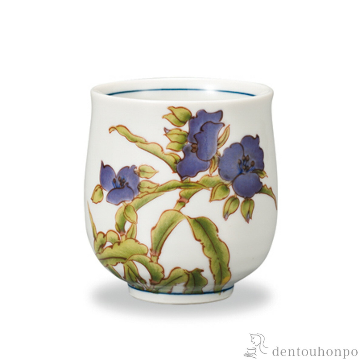 湯呑 12か月の花 紫露草（6月）≪在庫確認後、1~3営業日で出荷≫ ( 湯のみ ゆのみ 湯飲み カップ プレゼント 九谷焼 )