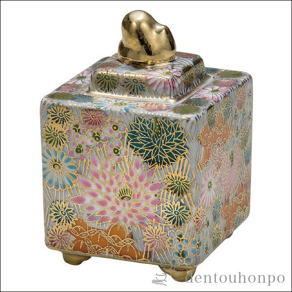 【送料無料】九谷焼 豆香炉 金花詰 3号≪売り切れました≫ ( 木箱名入れ有料 木札名入れ有料 お香 線香 リラックス 仏具 人気 九谷焼 )