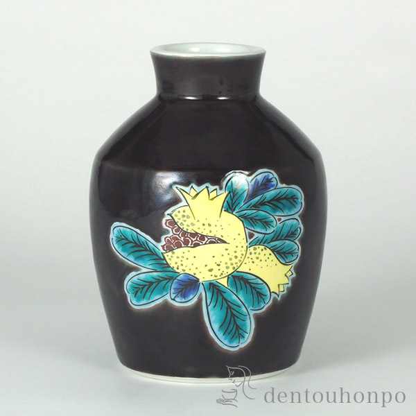 【送料無料】九谷焼 花入 色絵果実 6号 限定品≪在庫確認後、通常即日で出荷※5／7以降≫ ( 木箱名入れ有料 木札名入れ有料 ガラス フラワーベース 花器 一輪挿し おすすめ 九谷焼 )