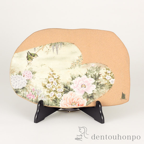 【送料無料】九谷焼 飾陶板 淡彩花鳥図 11号≪在庫確認後、通常即日で出荷≫ ( 木箱名入れ有料 木札名入れ有料 お祝い 取引先 周年記念 創立記念 竣工記念 アートパネル 九谷焼 )