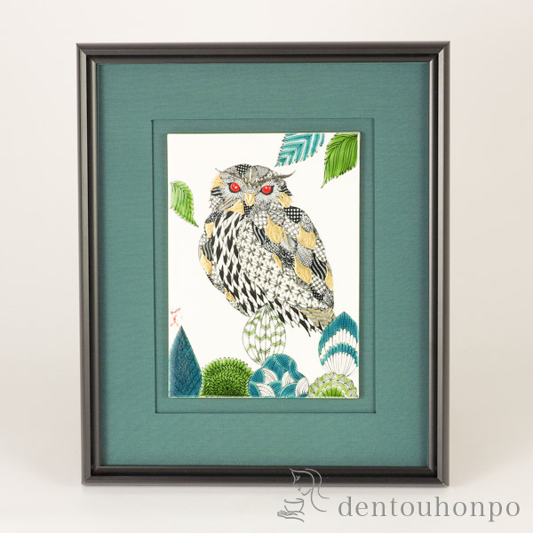 【送料無料】九谷焼 陶額 梟≪在庫確認後、1~3営業日で出荷≫ ( 木箱名入れ有料 お祝い 取引先 周年記念 創立記念 竣工記念 アートパネル 九谷焼 )