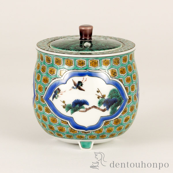 【送料無料】九谷焼 香炉 松竹梅 3.3号≪在庫確認後、通常即日で出荷≫ ( 木箱名入れ有料 木札名入れ有料 お香 線香 リラックス 仏具 人気 九谷焼 )