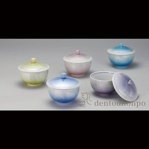 【送料無料】九谷焼 蓋付汲出揃 ５色銀彩≪在庫確認後、通常即日で出荷≫ ( 木箱名入れ有料 茶器セット 急須 湯呑み 日本茶 中国茶 九谷焼 )