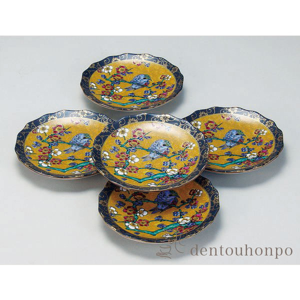 九谷焼 皿揃 吉田屋 4号≪在庫確認後、通常即日で出荷≫ ( 和食器セット お皿 揃える 食器 和食 九谷焼 )