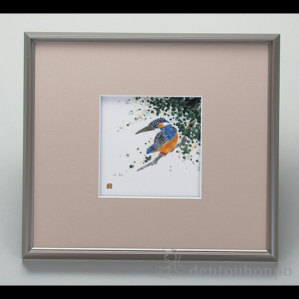 【送料無料】九谷焼 陶額 川蝉 ガラス付≪在庫確認後、1~3営業日で出荷≫ ( 置物 額飾り 陶板 陶板画 法人 アートパネル 九谷焼 )