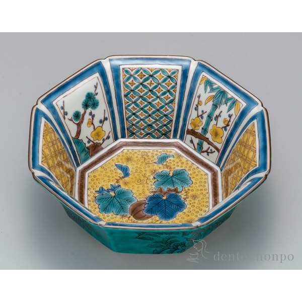 【送料無料】九谷焼 鉢 吉田屋 7号≪在庫確認後、通常即日で出荷≫ ( 木箱名入れ有料 和食 セット おつまみ 朝食 煮物 九谷焼 )