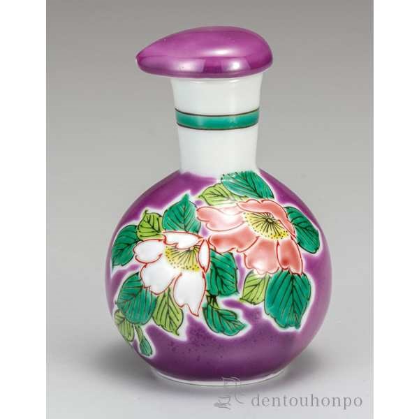 【送料無料】九谷焼 醤油差 すみれ色花蝶≪在庫確認後、通常即日で出荷≫ ( ソース入れ 醤油さし ガラス 液だれしない 魚 九谷焼 )