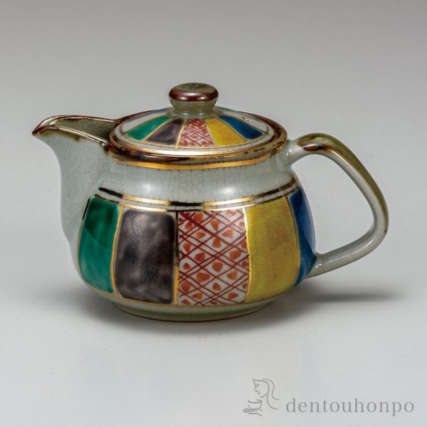 九谷焼 ポット急須 紙風船 網付≪売り切れました≫ ( ティーポット お茶 セット 日本茶 おすすめ 九谷焼 )