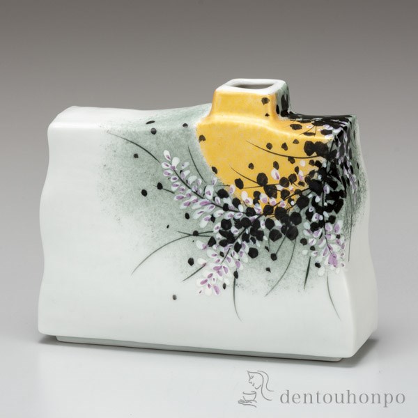 九谷焼 一輪生 金彩萩 5号≪注文後に商品取り寄せ、後日納期連絡致します≫ ( 木札名入れ有料 退職祝い 定年 花瓶 おしゃれ 花器 フラワーベース おすすめ 九谷焼 )