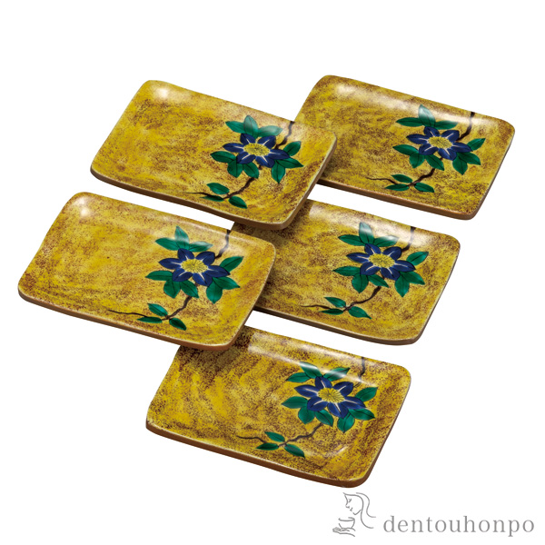 【送料無料】皿揃 吉田屋鉄仙 5.5号 5枚セット≪在庫確認後、通常即日で出荷≫ ( 和食器セット お皿 揃える 食器 和食 九谷焼 )