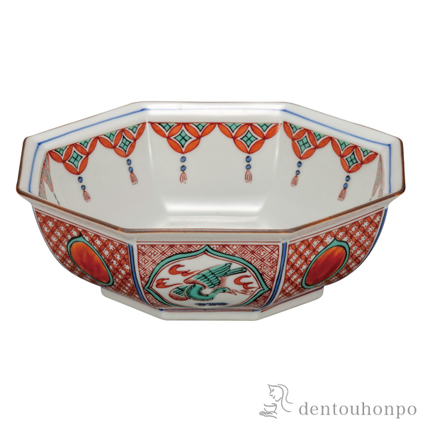 【送料無料】鉢 瓔珞赤絵 5.5号≪在庫確認後、通常即日で出荷≫ ( 和食 セット おつまみ 朝食 煮物 九谷焼 )