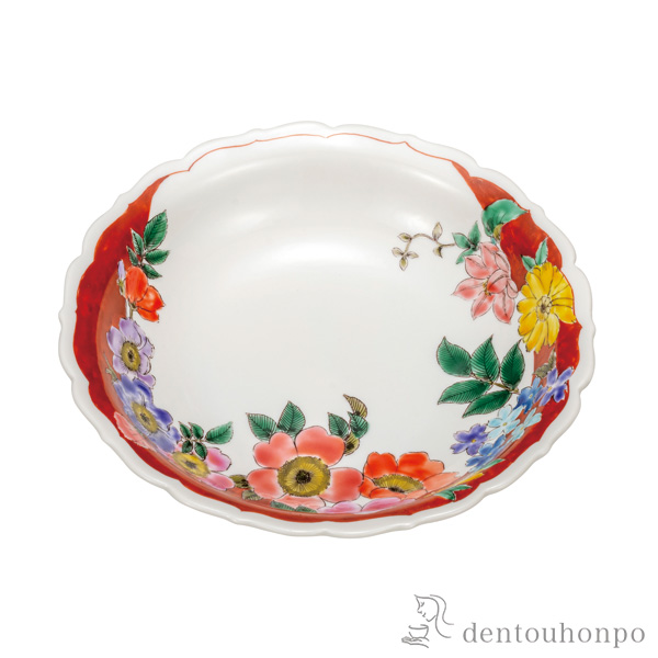 【送料無料】盛鉢 花色々 6.5号≪在庫確認後、通常即日で出荷≫ ( 和食 セット おつまみ 朝食 煮物 九谷焼 )