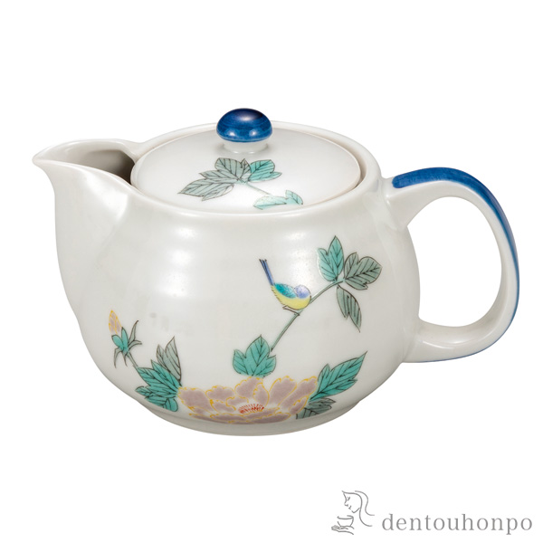 【送料無料】ポット急須 小鳥 茶こし網付き≪注文後に商品取り寄せ、後日納期連絡致します≫ ( 退職祝い 定年 ティーポット お茶 セット 日本茶 おすすめ 九谷焼 )