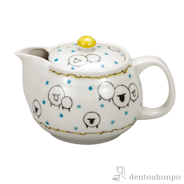 ポット急須 ひつじちらし 茶こし網付き≪在庫確認後、通常即日で出荷≫ ( ティーポット お茶 セット 日本茶 おすすめ 九谷焼 )