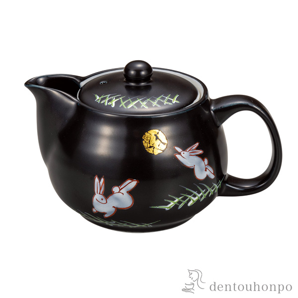 ポット急須 月うさぎ 茶こし網付き≪在庫確認後、通常即日で出荷≫ ( 母の日 プレゼント 初任給 ティーポット お茶 セット 日本茶 おすすめ 九谷焼 )