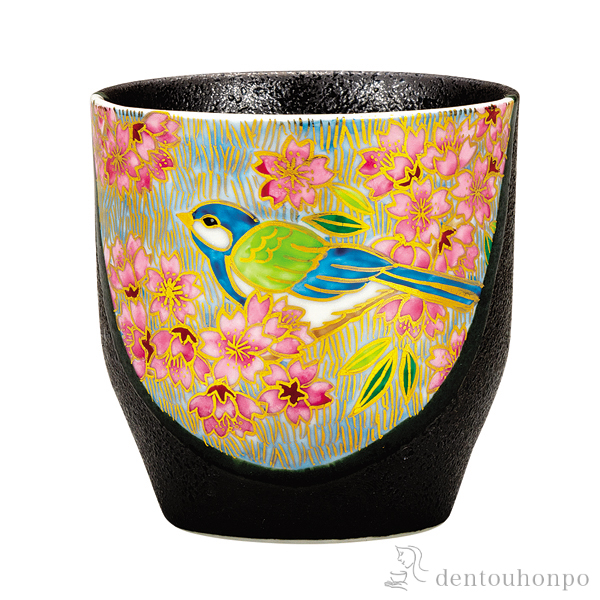 【送料無料】湯呑 金桜花鳥≪1ヶ月程で出荷予定≫ ( 湯のみ ゆのみ 湯飲み セット プレゼント 九谷焼 )
