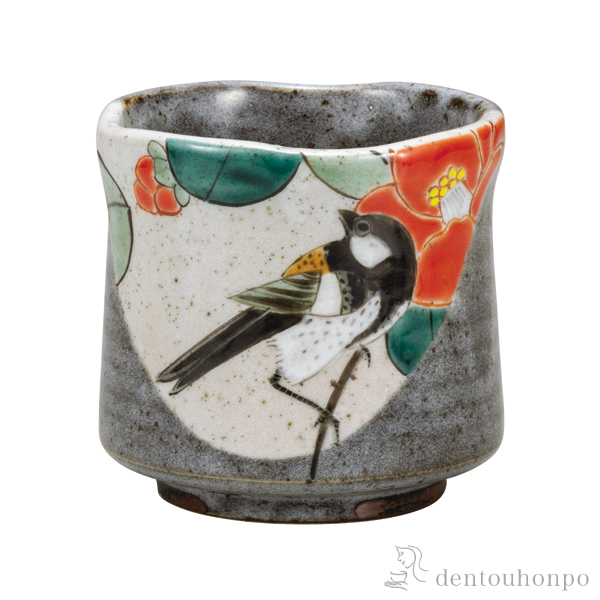 湯呑 椿に四十雀≪在庫確認後、通常即日で出荷≫ ( 湯のみ ゆのみ 湯飲み セット プレゼント 九谷焼 )