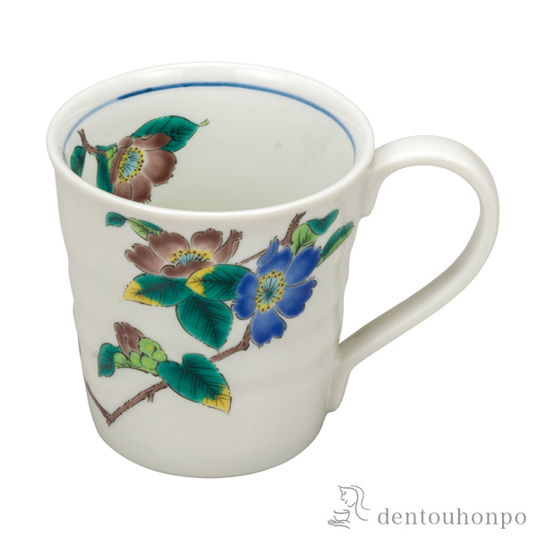 マグカップ 山茶花≪在庫確認後、通常即日で出荷※5／7以降≫ ( 初任給 プレゼント 母の日 プレゼント デザイン マグ オリジナル タンブラー 九谷焼 )