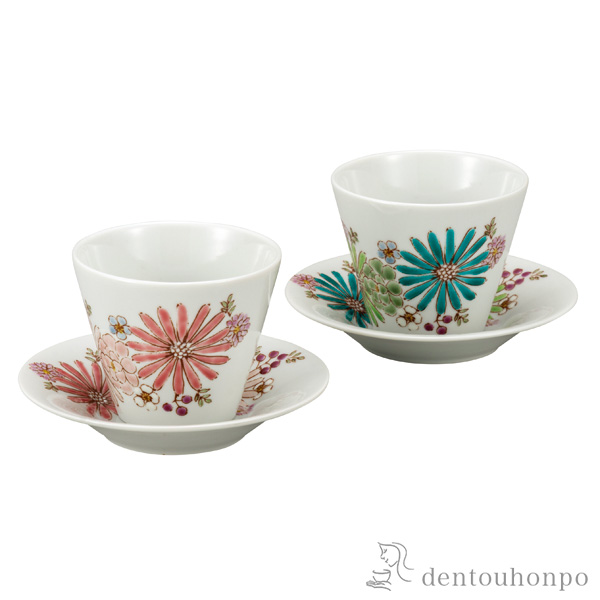 【送料無料】ペアフリーカップ 華≪2ヶ月程で出荷予定≫ ( 焼酎グラス ビアカップ ビールグラス フリーカップ グラス セット 九谷焼 )