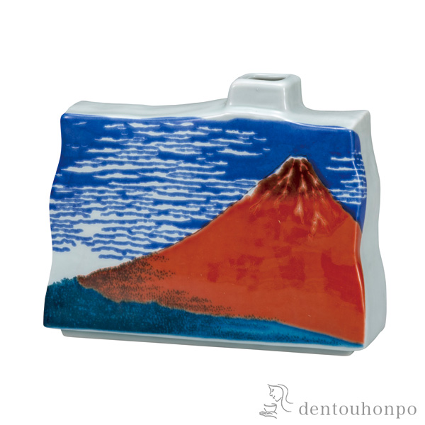 【送料無料】一輪生 北斎凱風快晴 5号≪在庫確認後、通常即日で出荷≫ ( 木札名入れ有料 花瓶 おしゃれ 花器 フラワーベース おすすめ 九谷焼 )