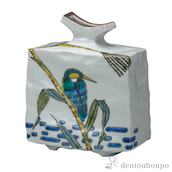 【送料無料】花瓶 翡翠 6号≪在庫確認後、通常即日で出荷≫ ( 木札名入れ有料 ガラス フラワーベース 花器 一輪挿し おすすめ 九谷焼 )