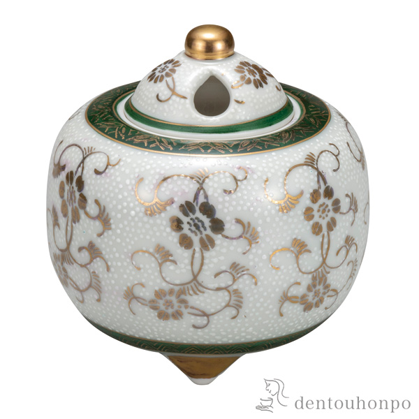 【送料無料】香炉 白粒鉄仙 3.5号≪在庫確認後、通常即日で出荷≫ ( 木箱名入れ有料 お香 線香 リラックス 仏具 人気 九谷焼 )