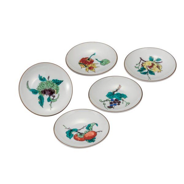 【送料無料】皿揃 果実絵変り 3.2号≪在庫確認後、通常即日で出荷≫ ( 和食器セット お皿 揃える 食器 和食 九谷焼 )