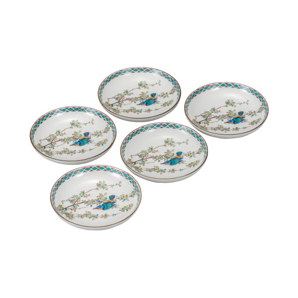 皿揃 かわせみ 4.2号≪在庫確認後、通常即日で出荷≫ ( 和食器セット お皿 揃える 食器 和食 九谷焼 )