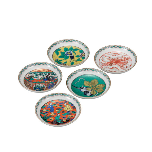 【送料無料】皿揃 時代絵 4.2号≪在庫確認後、通常即日で出荷≫ ( 和食器セット お皿 揃える 食器 和食 九谷焼 )