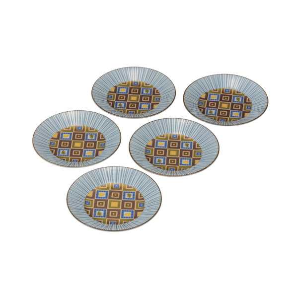 【送料無料】皿揃 石畳 5.2号≪在庫確認後、通常即日で出荷≫ ( 和食器セット お皿 揃える 食器 和食 九谷焼 )